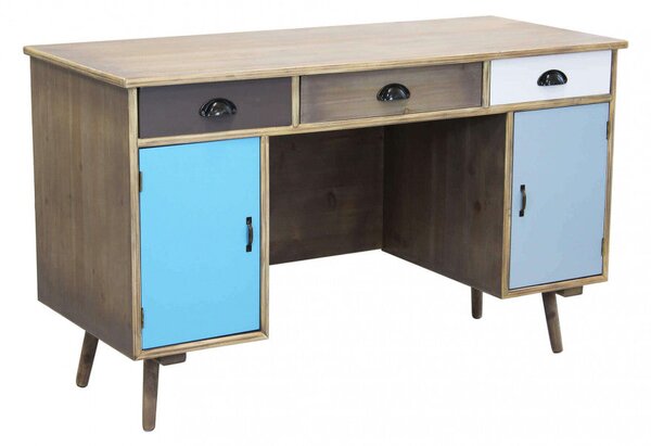 Scrivania Brema 121x50,5x75 h cm in Legno Multicolor