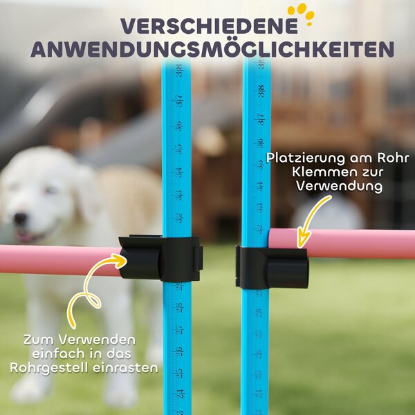 PawHut Set Agility per Cani 4 pezzi regolabile con 4 ostacoli, 99x65x94 cm, Azzurro chiaro | Aosom Italy