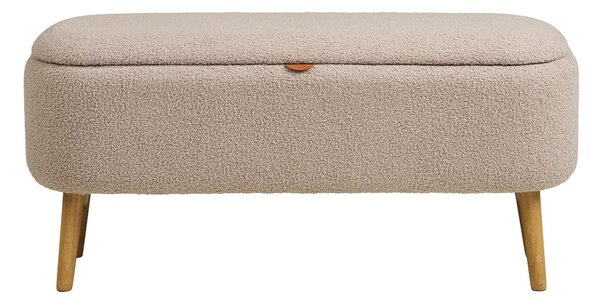 Panchina beige con rivestimento in bouclé Harlow – House Nordic