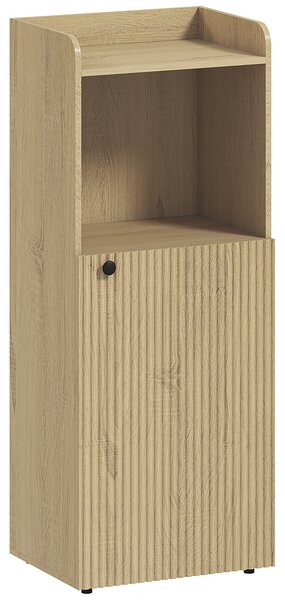 HOMCOM Mobile bagno per nicchia con anta e ripiano aperto regolabile, 40x31x104 cm, Rovere giallo | Aosom Italy