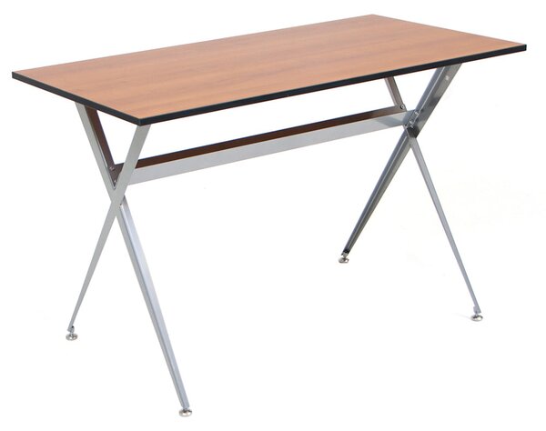 Scrivania da Ufficio 120X60 Cm Piano in Melaninico Ciliegio Struttura in Ferro Format