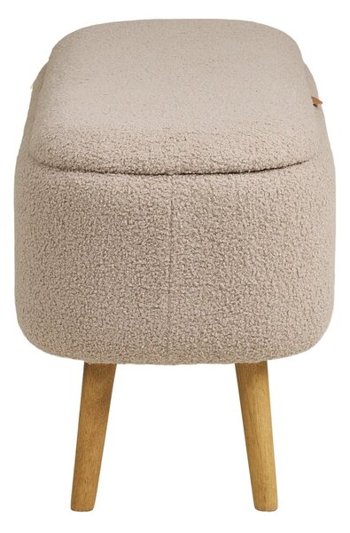 Panchina beige con rivestimento in bouclé Harlow – House Nordic