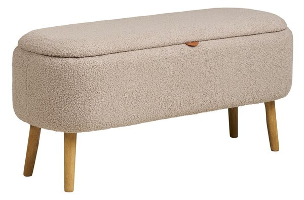Panchina beige con rivestimento in bouclé Harlow – House Nordic