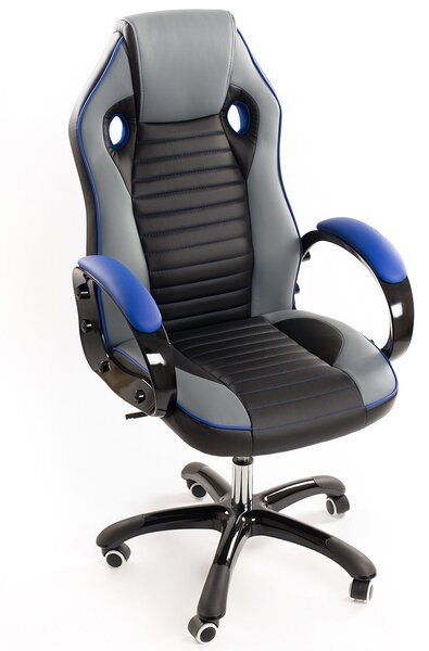 Sedia Poltrona Presidenziale da Gaming Ufficio in Similpelle Bozzini Sport Racing Blu