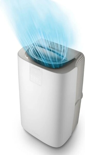 De Longhi Condizionatore Portatile 11500 Btu /h Climatizzatore Classe A+ Funzione Deumidificatore con Timer e Telecomando - Pinguino Gentlejet PAC 