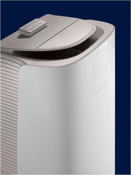 De Longhi Condizionatore Portatile 11500 Btu /h Climatizzatore Classe A+ Funzione Deumidificatore con Timer e Telecomando - Pinguino Gentlejet PAC 