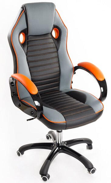 Sedia Poltrona Presidenziale da Gaming Ufficio in Similpelle Bozzini Sport Racing Arancione