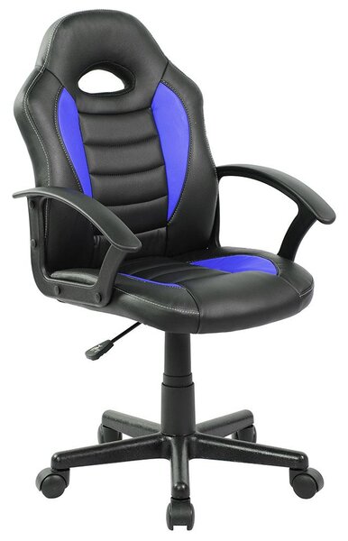 Sedia da Gaming Ergonomica per Bambini 55x56x99,5 cm in Similpelle Nero e Blu