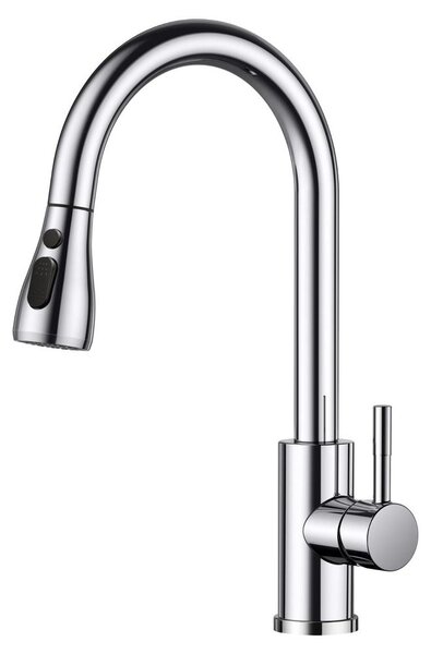 Miscelatore da cucina - Bocca estraibile - 2 getti - Cromo lucido - 51 cm di altezza