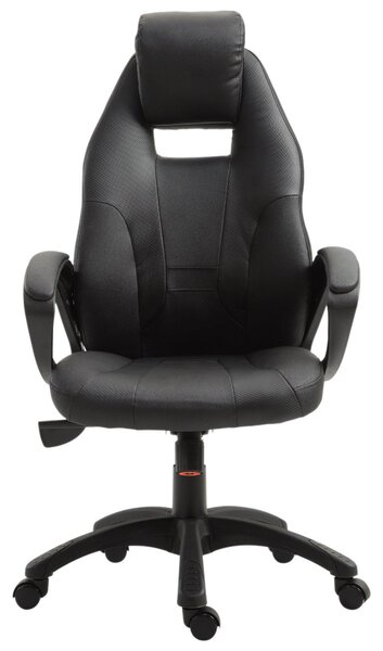 Sedia da Gaming Ergonomica Girevole Nero Altezza Regolabile