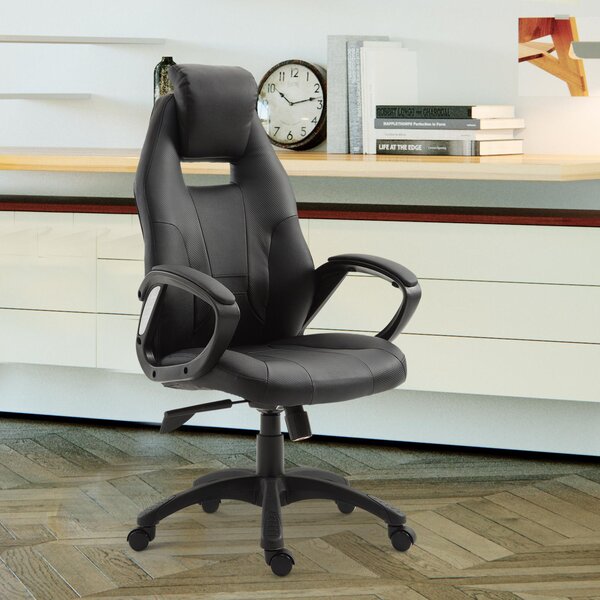 Sedia da Gaming Ergonomica Girevole Nero Altezza Regolabile