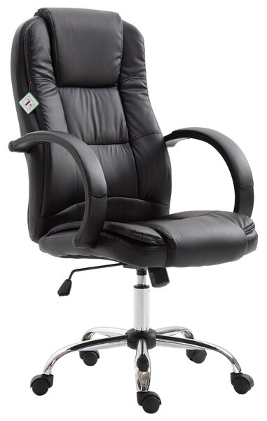 Poltrona Direzionale da Ufficio Ergonomica in Similpelle Nero
