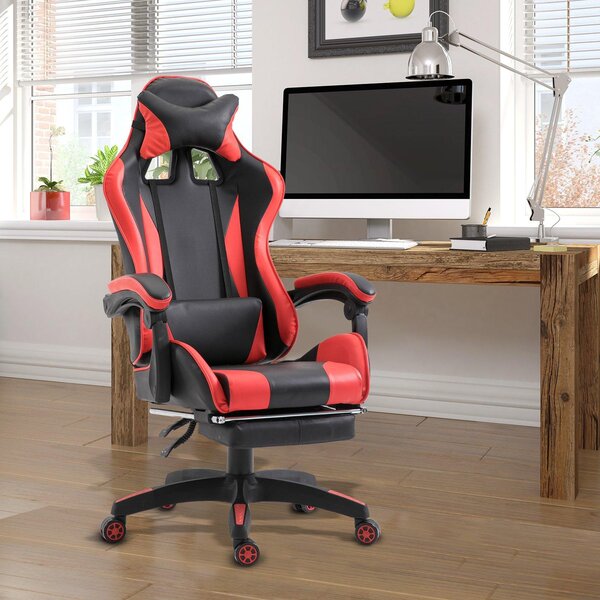Sedia da Gaming Reclinabile Nero-rosso 66x60x127-134 cm