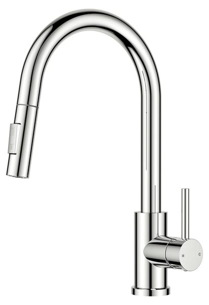 Miscelatore da cucina - Doccetta estraibile - Girevole a 360° - Cromo lucido - Bocca alta