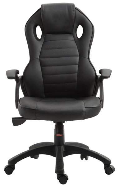 Sedia da Gaming Ergonomica in Similpelle Regolabile Nera