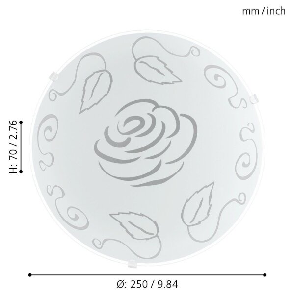 Eglo 89238 - Plafoniera MARS 1 1xE27/60W/230V