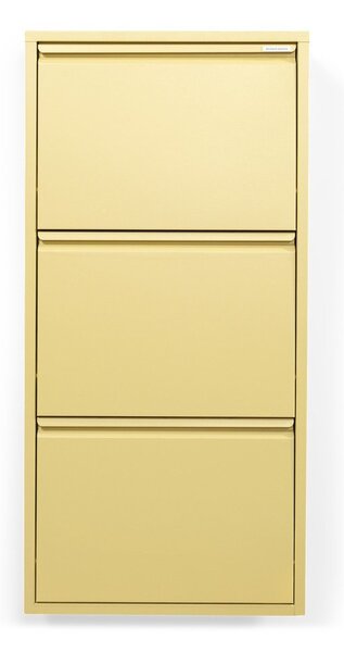 Scarpiera giallo chiaro in acciaio con ante ribaltabili/da parete 50x103x15 cm Billy – Spinder Design