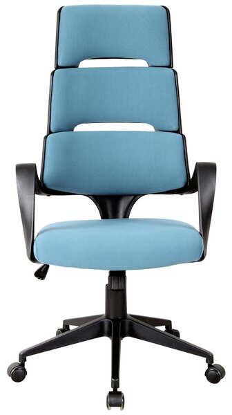 Sedia da Ufficio Presidenziale Ergonomica in Tessuto Blu e Nero