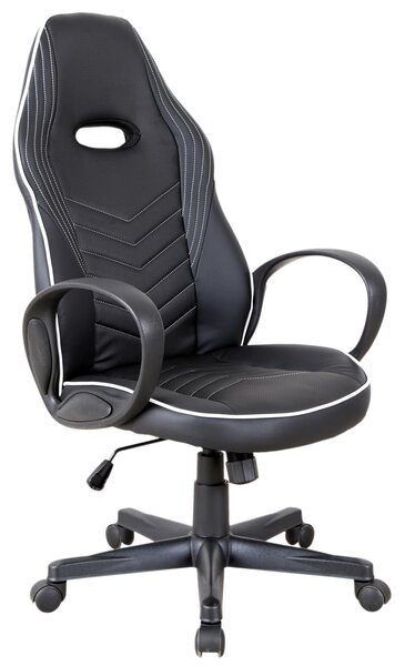 Sedia da Gaming Ergonomica in Similpelle Altezza Regolabile Nera e Bianca