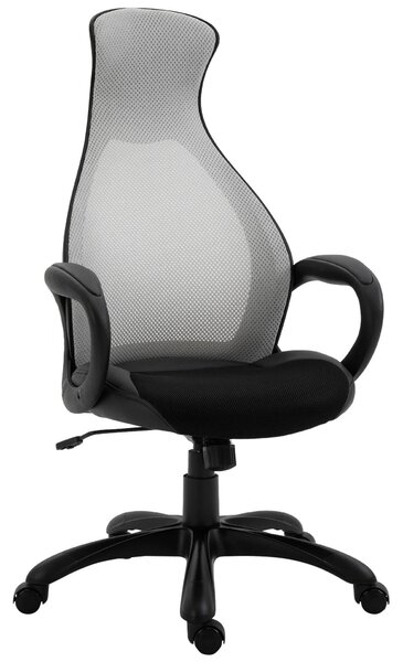 Sedia da Ufficio Operativa Ergonomica in Tessuto Nero e Bianco