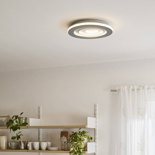 OSRAM Plafoniera soffitto ORBIS SPIRAL CENTRAL LIGHT, dimmerabile, Alluminio / Grigio / Zincato, Soggiorno / Sala da pranzo, Metallo, Moderno, Plafoniera