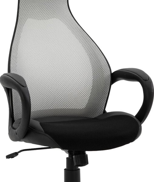 Sedia da Ufficio Operativa Ergonomica in Tessuto Nero e Bianco