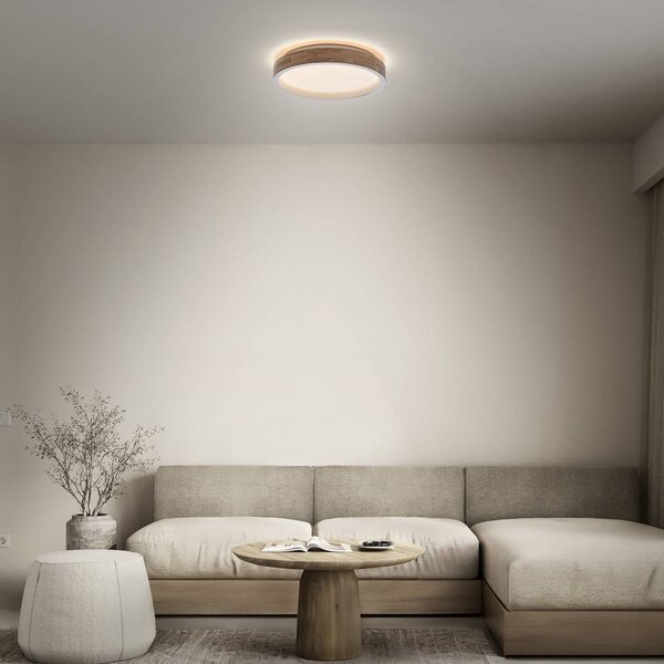 OSRAM Plafoniera soffitto ORBIS MARIANO, dimmerabile, Legno chiaro, Soggiorno / Sala da pranzo, Metallo, Moderno, Plafoniera
