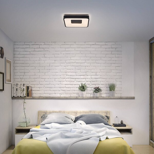 OSRAM Plafoniera soffitto ORBIS PIANA, dimmerabile, Nero, Soggiorno / Sala da pranzo, Metallo, Moderno, Plafoniera