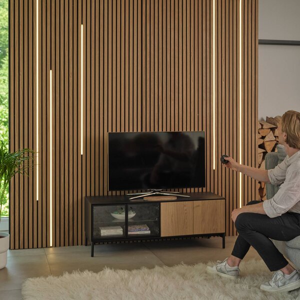 OSRAM Striscia LED FLEX ACOUSTIC, kit iniziale, 260 cm, 10 mm dimmerabile, Nero, Soggiorno / Sala da pranzo, Plastica, Moderno