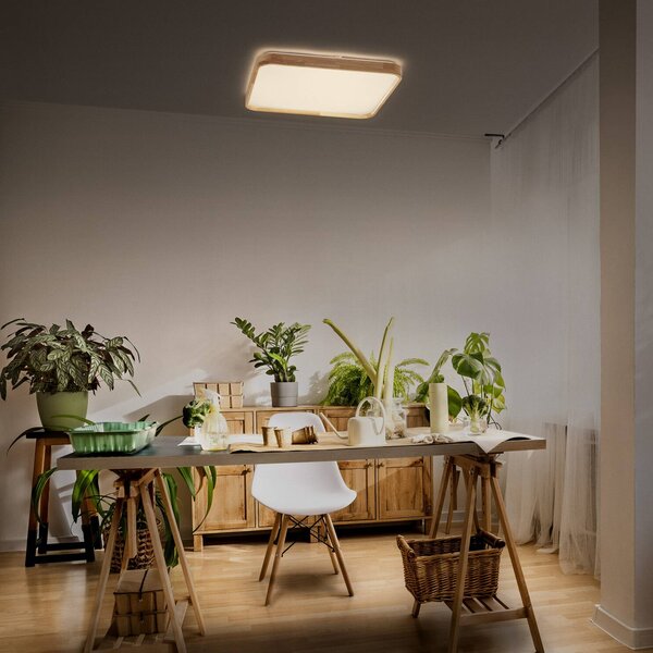 OSRAM Plafoniera soffitto ORBIS ALICIA, dimmerabile, Legno chiaro, Soggiorno / Sala da pranzo, Metallo, Moderno, Plafoniera