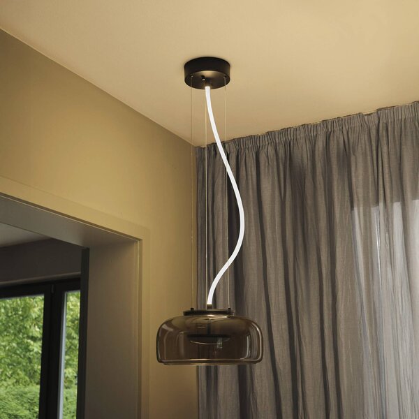 OSRAM Lampada a sospensione DECOR GLOW, Alluminio / Grigio / Zincato, Soggiorno / Sala da pranzo, Vetro, Moderno, Lampada a sospensione