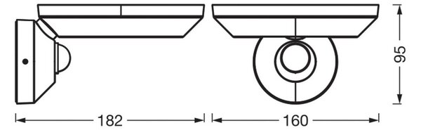OSRAM Applique da esterno LED ENDURA STYLE, grigia, 18 cm, IP65 STYLE, Alluminio / Grigio / Zincato, Alluminio, Moderno, Applique da esterni