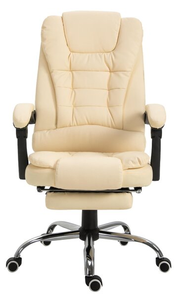 Sedia da Ufficio Presidenziale in Similpelle Beige