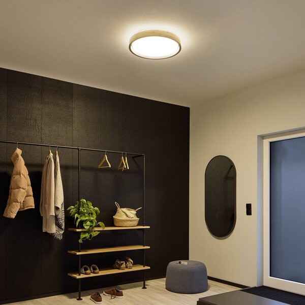 OSRAM Plafoniera soffitto ORBIS MARIANO, dimmerabile, Legno chiaro, Soggiorno / Sala da pranzo, Metallo, Moderno, Plafoniera