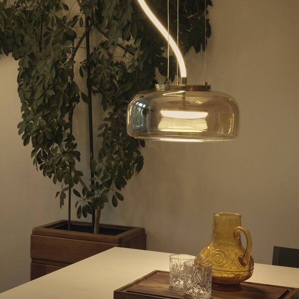 OSRAM Lampada a sospensione DECOR GLOW, Ottone / Oro, Soggiorno / Sala da pranzo, Vetro, Moderno, Lampada a sospensione
