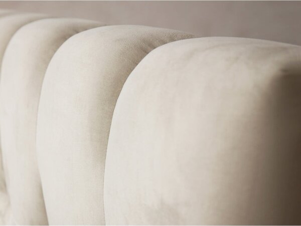 Letto matrimoniale imbottito beige con contenitore con griglia 200x200 cm Bali - Cosmopolitan Design