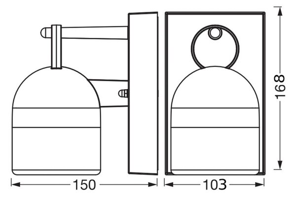 OSRAM Applique da esterni ENDURA CLASSIC COWBELL, Alluminio / Grigio / Zincato, Alluminio, Moderno, Applique da esterni