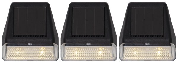 Applique solare a LED wally Mini', set di 3, ciascuno 7x7,5 cm