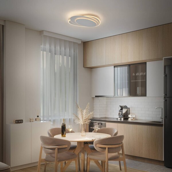 OSRAM Plafoniera soffitto ORBIS LAYERS, dimmerabile, Bianco / Opale, Soggiorno / Sala da pranzo, Metallo, Moderno, Plafoniera