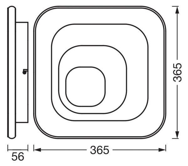 OSRAM Plafoniera soffitto ORBIS SPIRAL SQUARE, dimmerabile, Alluminio / Grigio / Zincato, Soggiorno / Sala da pranzo, Metallo, Moderno, Plafoniera