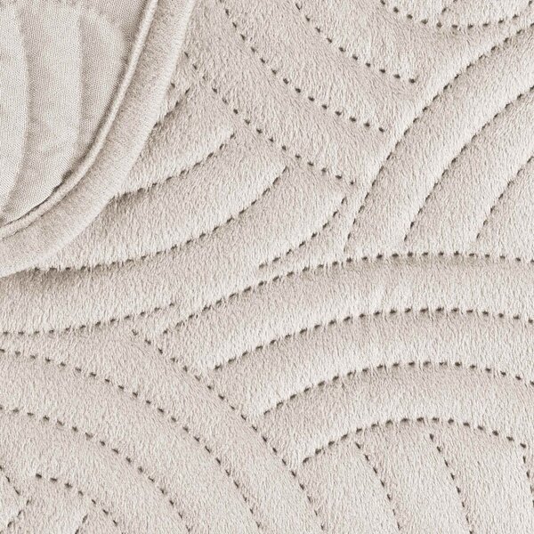 Set con copriletto e federa color crema in velluto 240x260 cm Solange – douceur d'intérieur