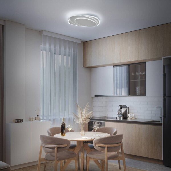 OSRAM Plafoniera soffitto ORBIS LAYERS, dimmerabile, Bianco / Opale, Soggiorno / Sala da pranzo, Metallo, Moderno, Plafoniera