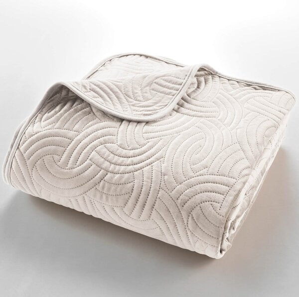 Set con copriletto e federa color crema in velluto 240x260 cm Solange – douceur d'intérieur