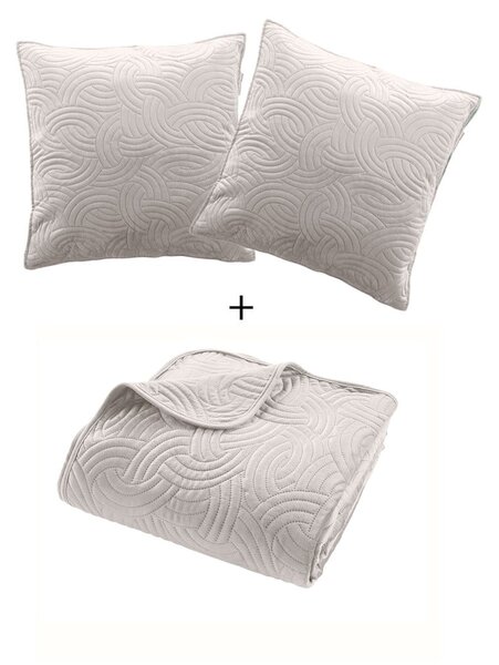 Set con copriletto e federa color crema in velluto 240x260 cm Solange – douceur d'intérieur