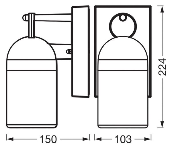 OSRAM Applique da esterni ENDURA CLASSIC COWBELL, dimmerabile, Alluminio / Grigio / Zincato, Alluminio, Moderno, Applique da esterni