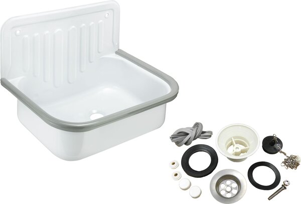 Lavello da 50 cm in acciaio, bianco