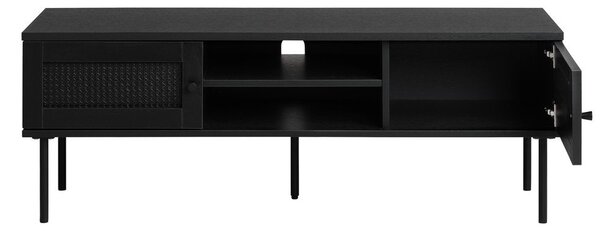 Tavolo TV nero in rovere 120x43 cm Pensacola - Unique Furniture