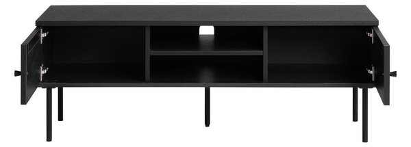 Tavolo TV nero in rovere 120x43 cm Pensacola - Unique Furniture