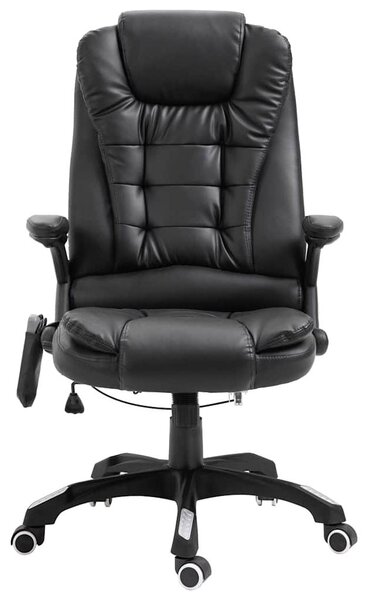 Sedia da Ufficio Massaggiante Nera in Pelle finta
