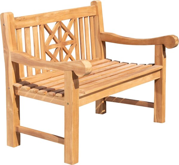 CLP - Panchina da esterno in teak, modello Florida | Colore: teak | Dimensioni: 120 cm